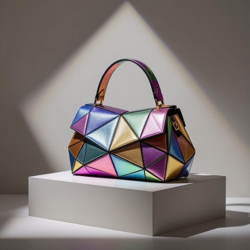 Futuristic Geometric Handbag in Avant-Garde Style