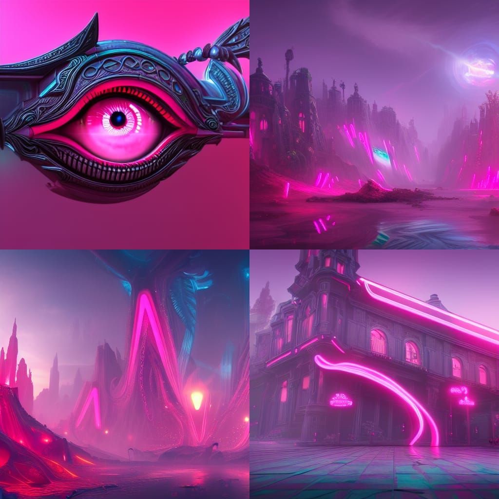 Neon Pink Eye Candy: Detailed Matte Painting