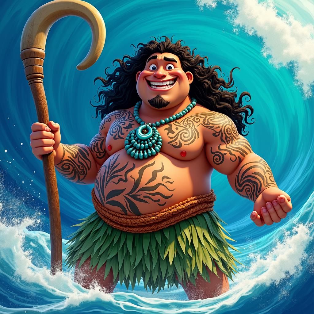 Maui as Jack Black in Miyazaki-Style Ocean