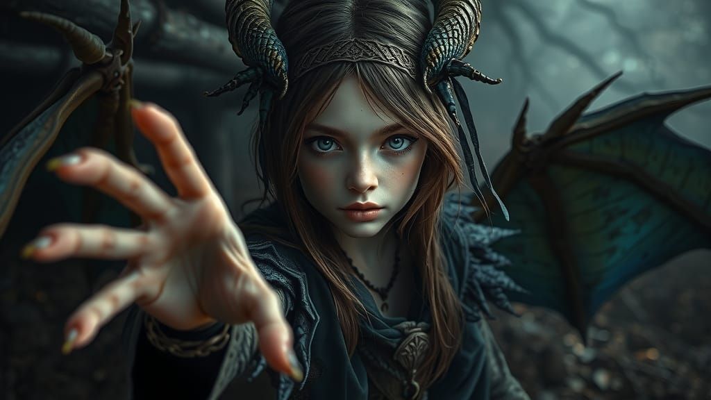 Ethereal Goddess of the Mystic Realm in Dark Fantasy Style