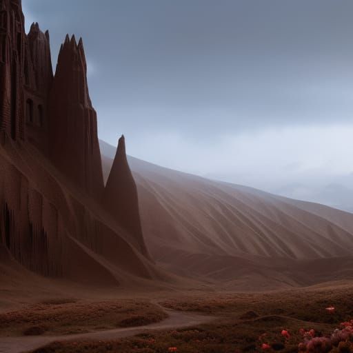 Dramatic Chocolate Rose Digital Matte Painting