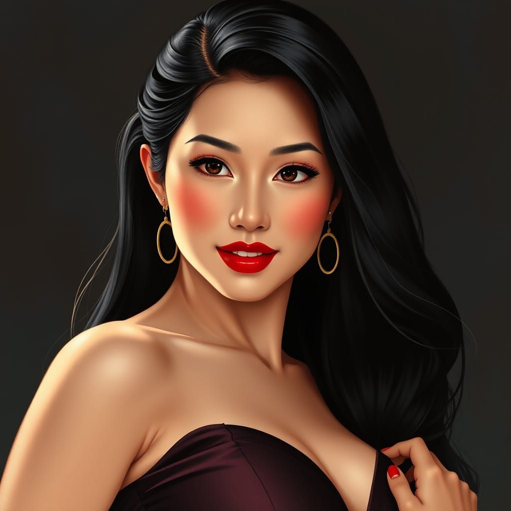 Sultry Pin-Up Beauty in Vibrant Colors