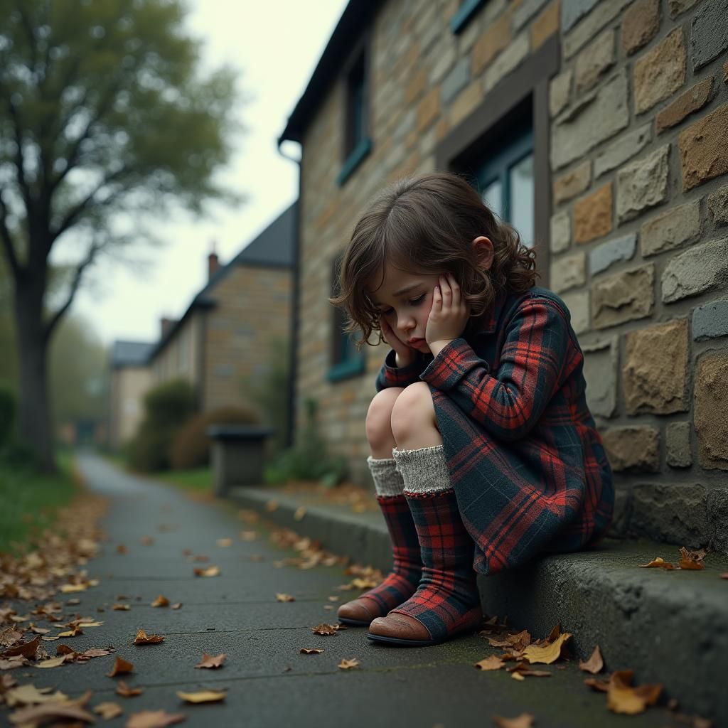 Sorrowful Girl Portrait in Hyper-Realistic Style