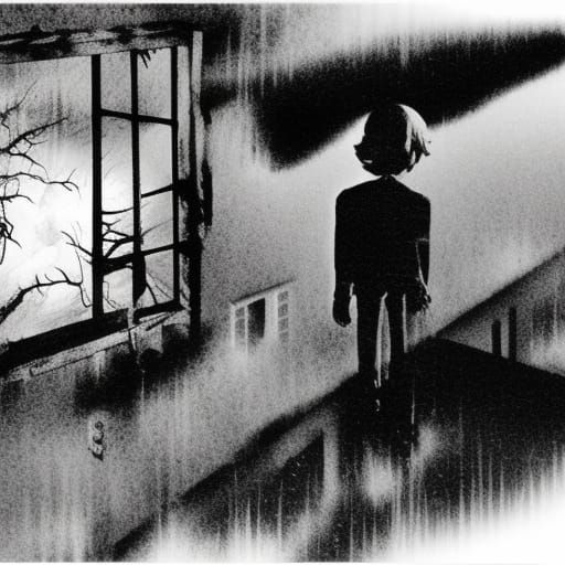 The Haunting Path in Horror Manga Style