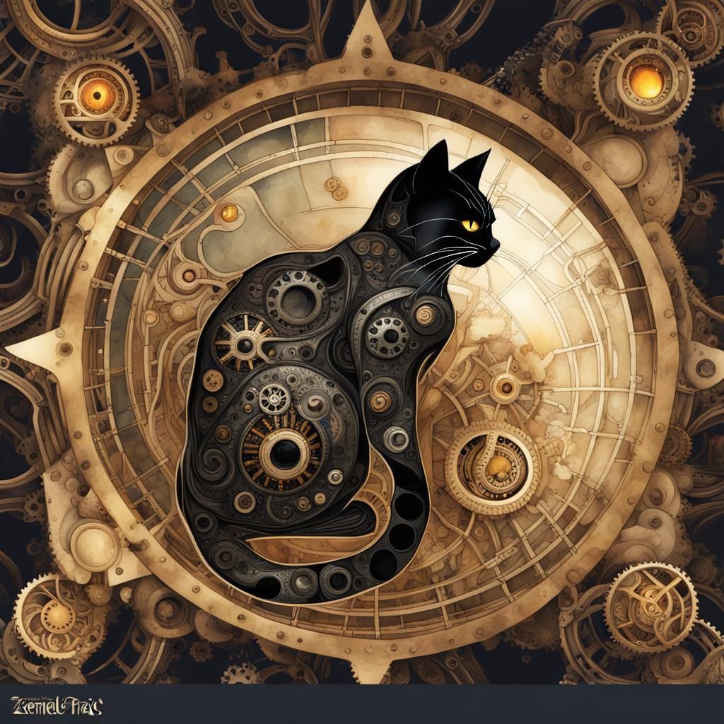 Steampunk Firefly Watercolor Illuminates the Night