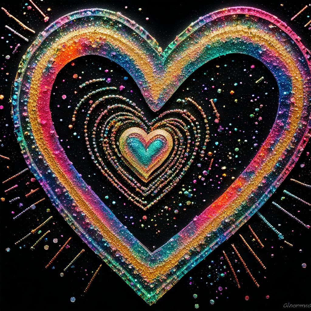 Crystal Heart in Neon Fauvism Style