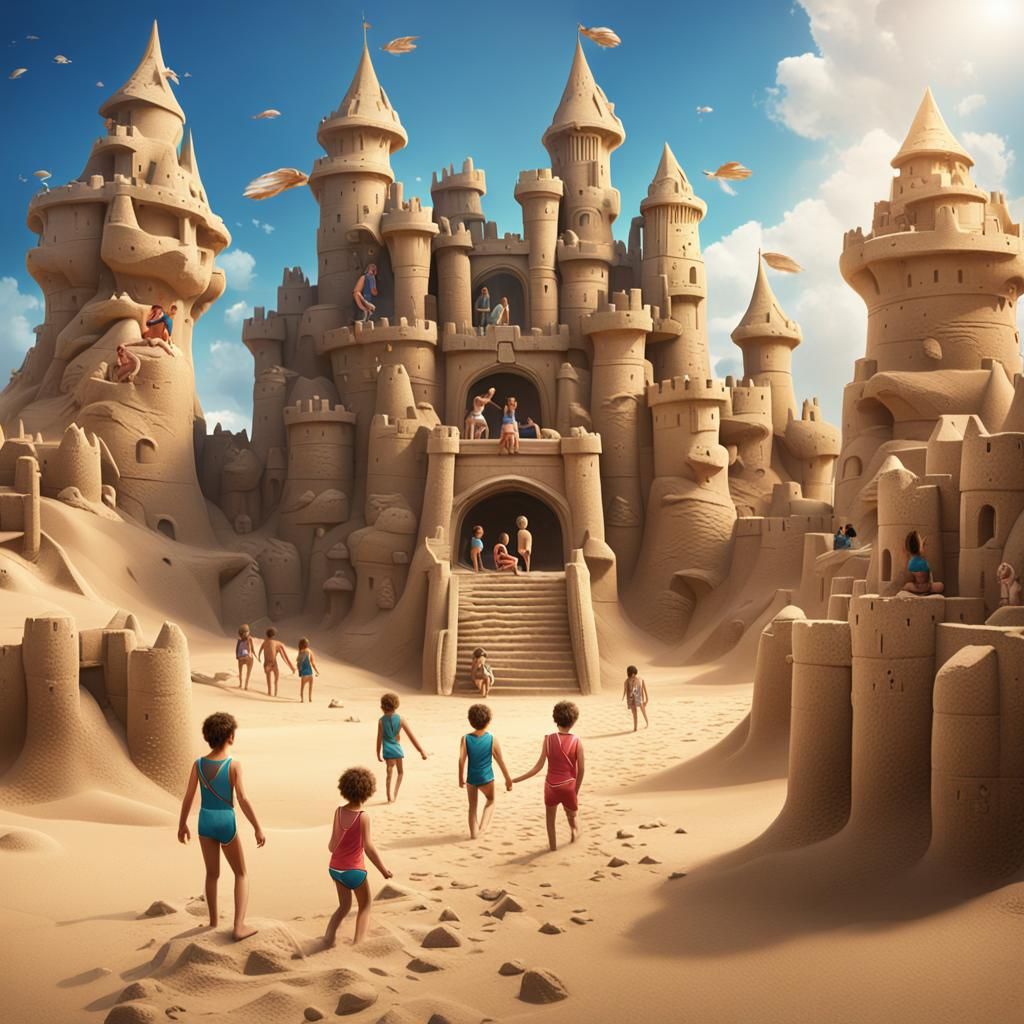 Children's Colossal Sandcastle: Fantasy Concept Art