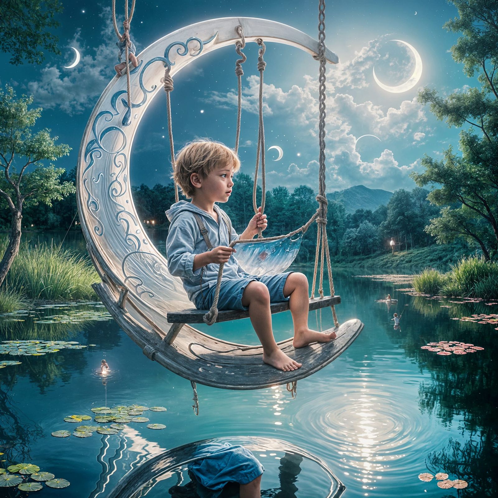 I see the moon, the moon sees me, God bless the moon and God...