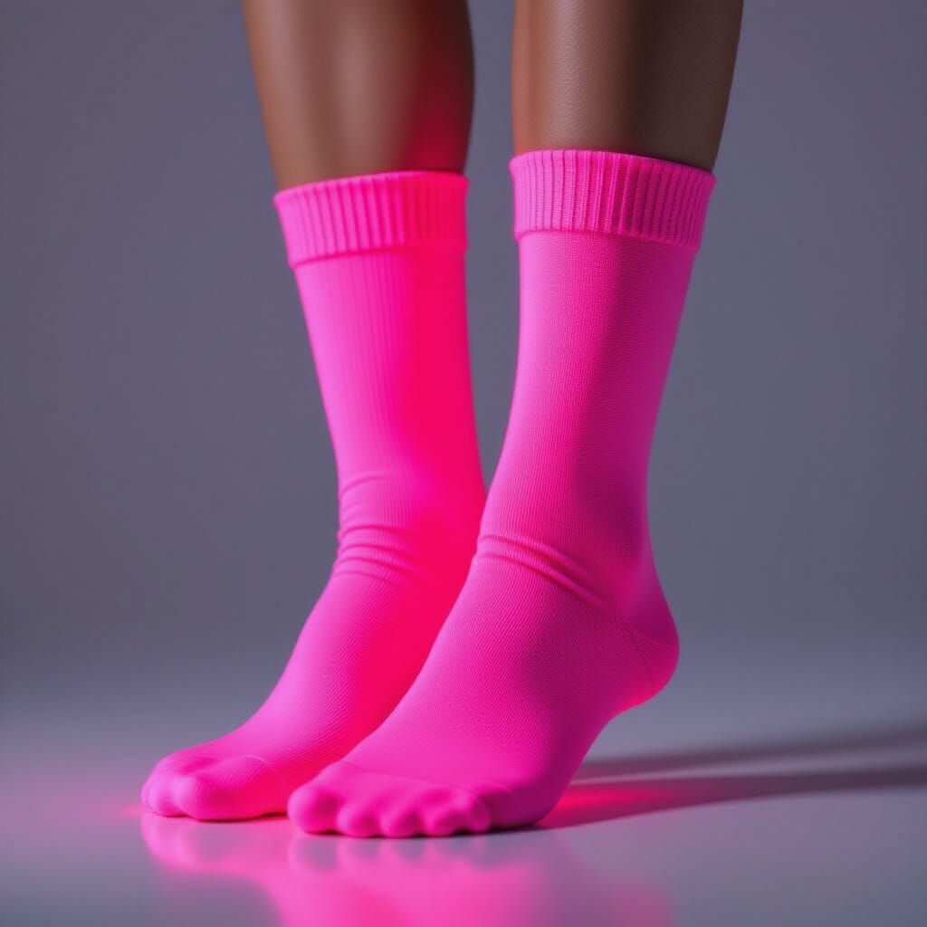 Neon Pink Luminous Socks for Human Feet
