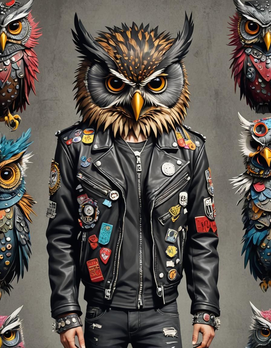 Punk rock owl