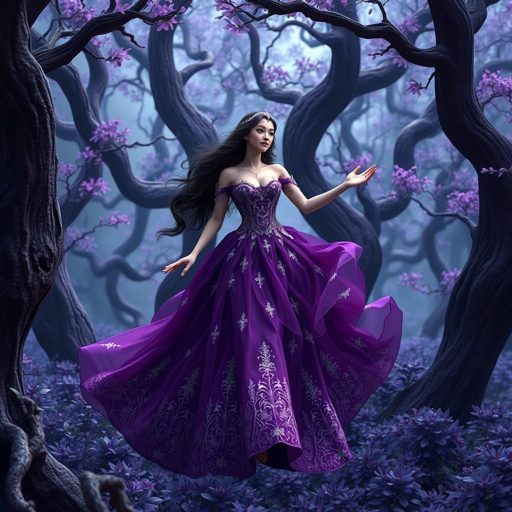 Mystical Princess in Lavender Dreamscapes