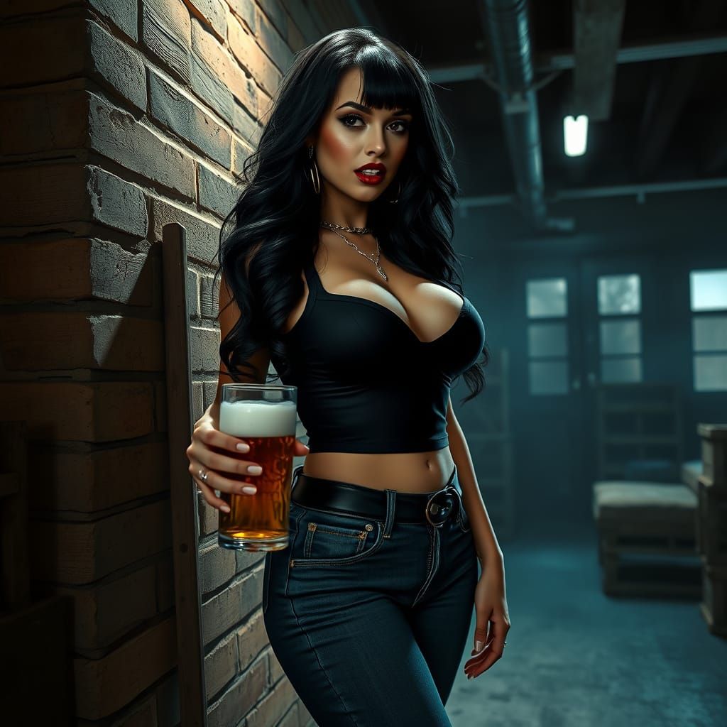 Sultry Pin-Up Goddess in Industrial Chic Loft