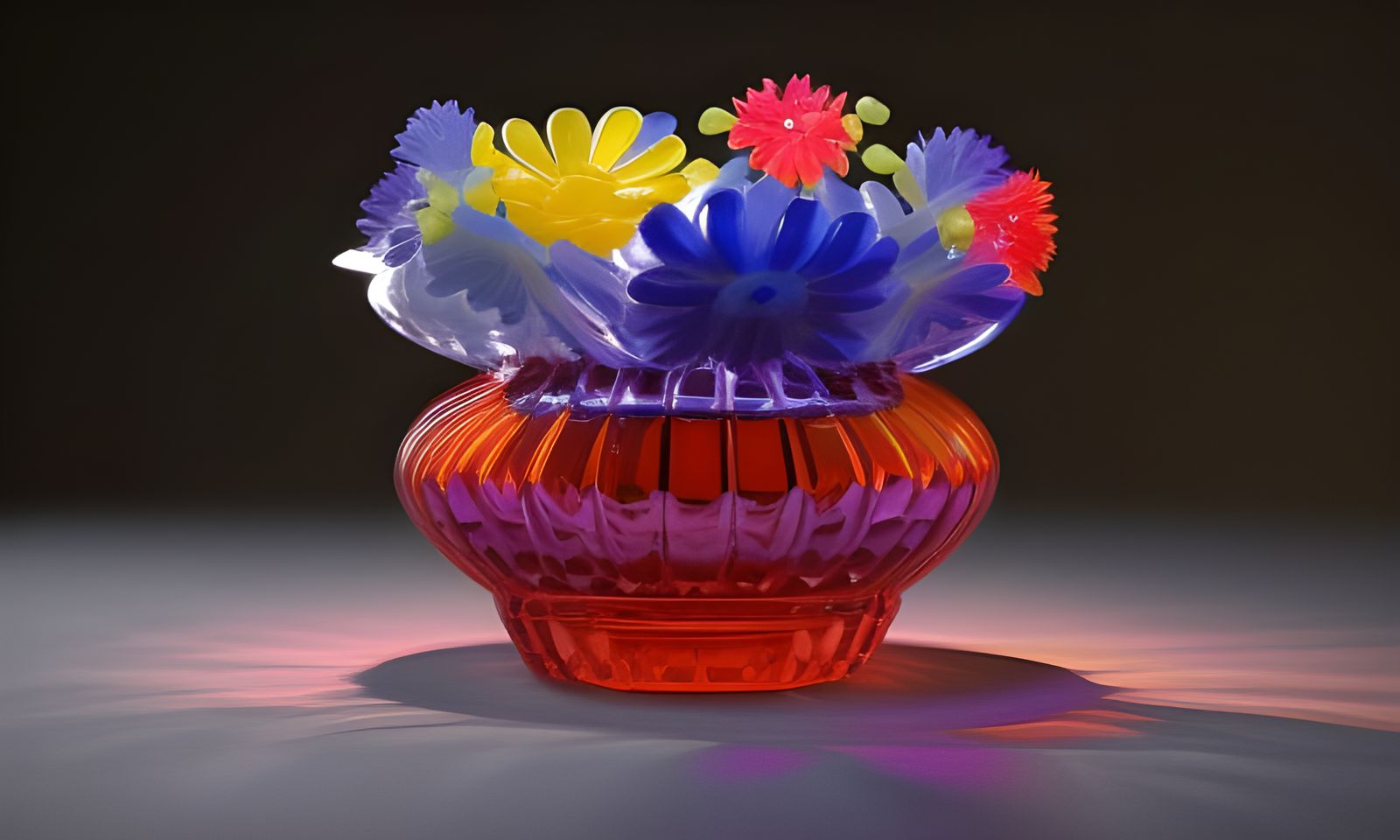 Elegant 3D Glass Flower Digital Art