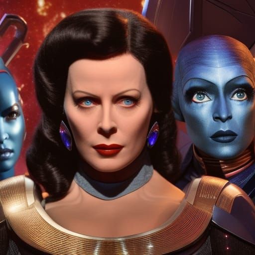 Retrofuturistic Sci-Fi Asari Princess in 8K