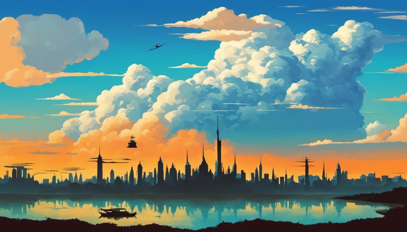 Breathtaking Cloud Cityscape in Digital Matte Painting