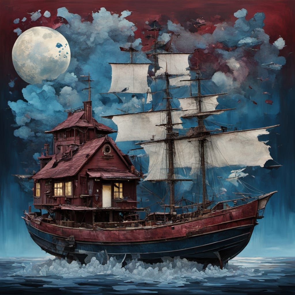 Surreal Woodsmoke and Jagged Ice Painting