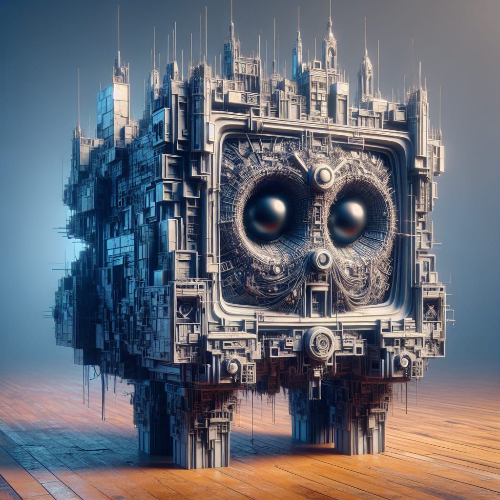 Endearing Brooding Television in Detailed Digital Art