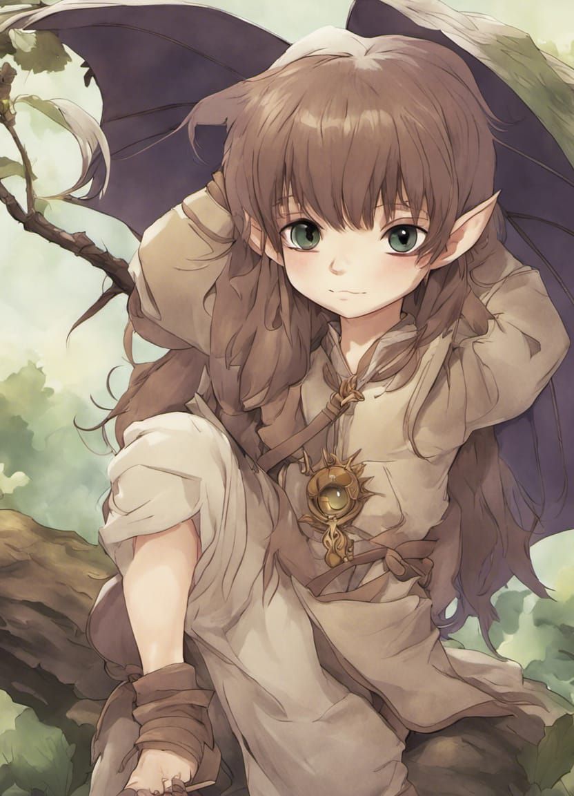 Gelfling with Brown Hair in Anime Style