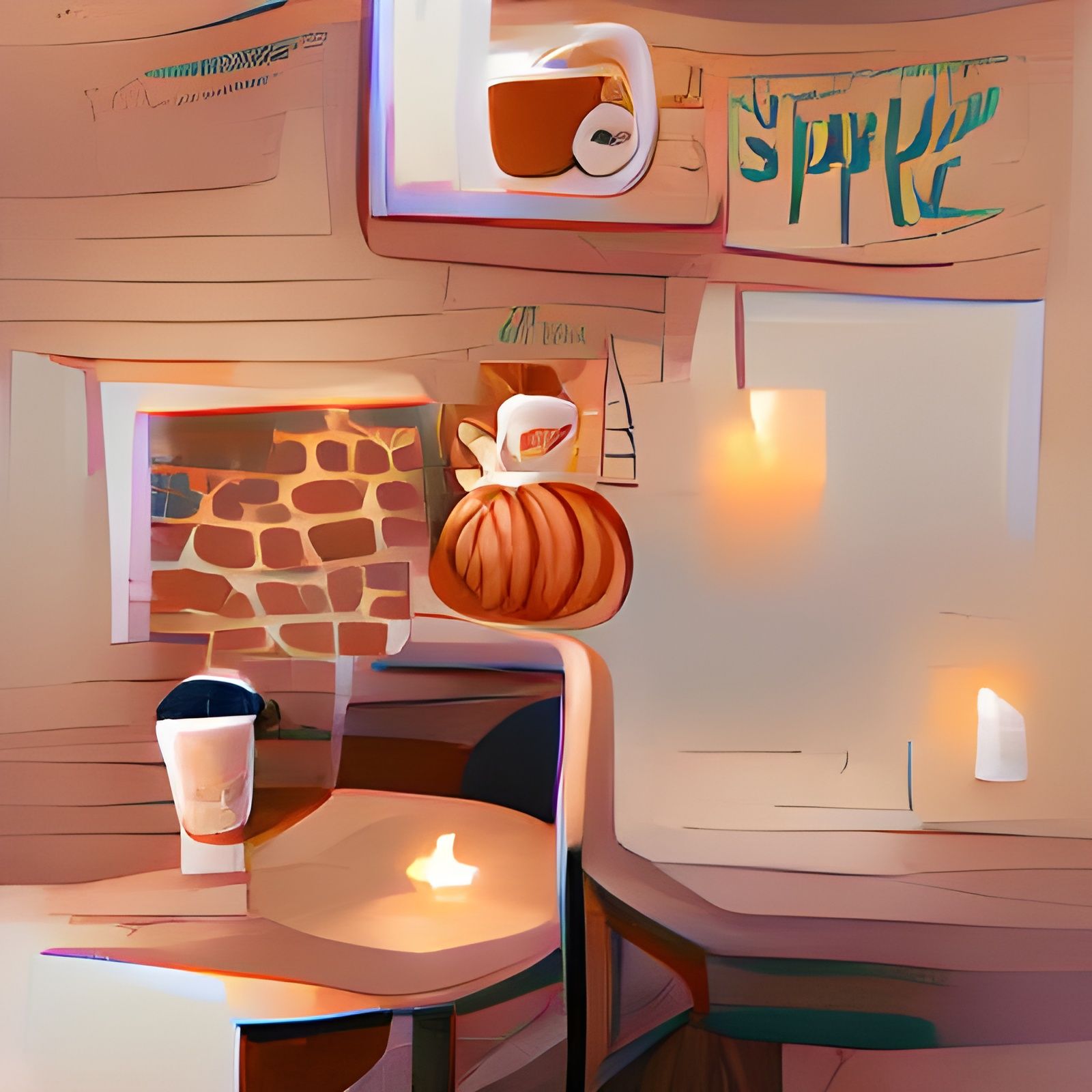 Pumpkin Spice Latte in Cozy Cafe