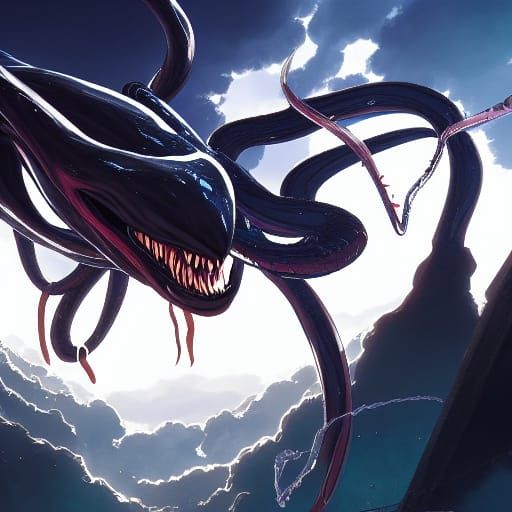 Venom in Studio Ghibli Anime Style