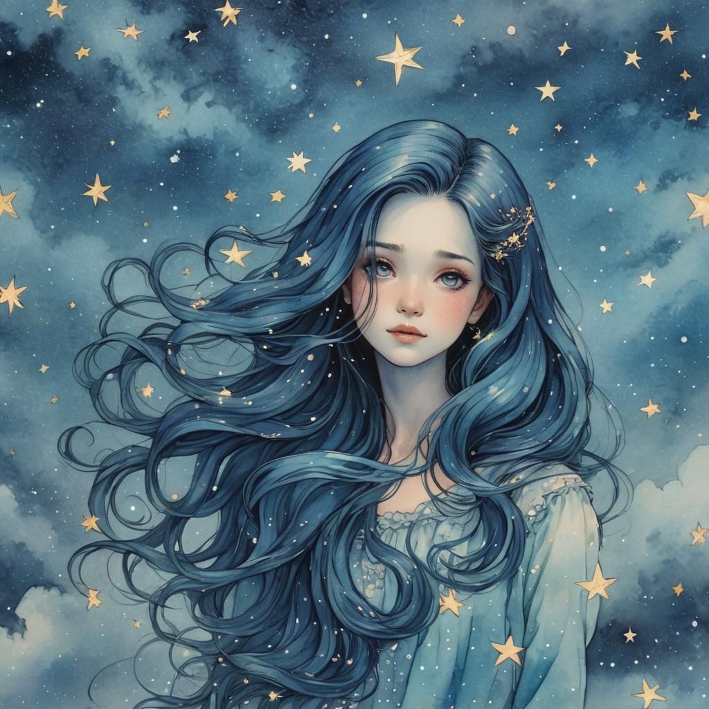 Mystical Mermaid in Starry Seas