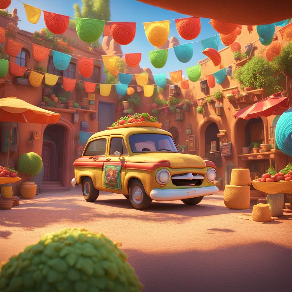 Pixar-Style 3D Taco Concept Art