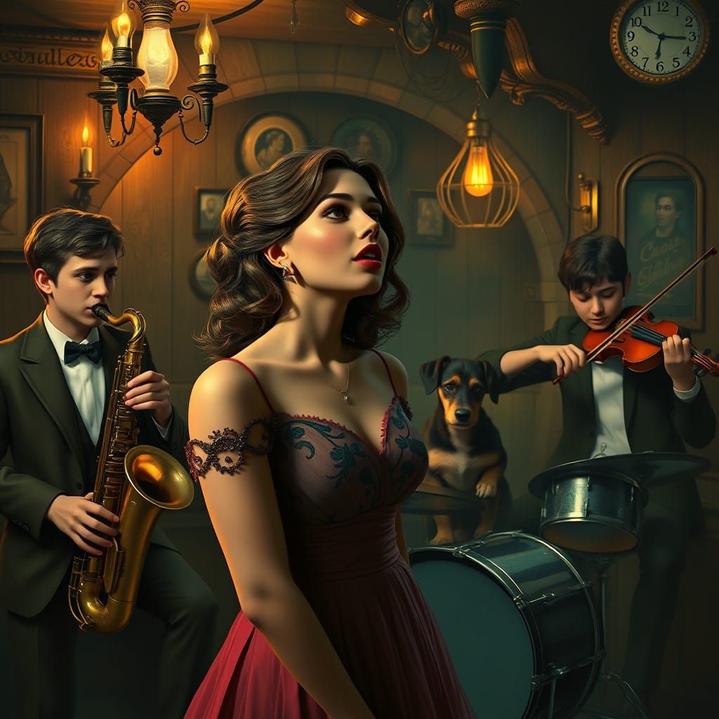 Prohibition Jazz Band in Surrealist Style