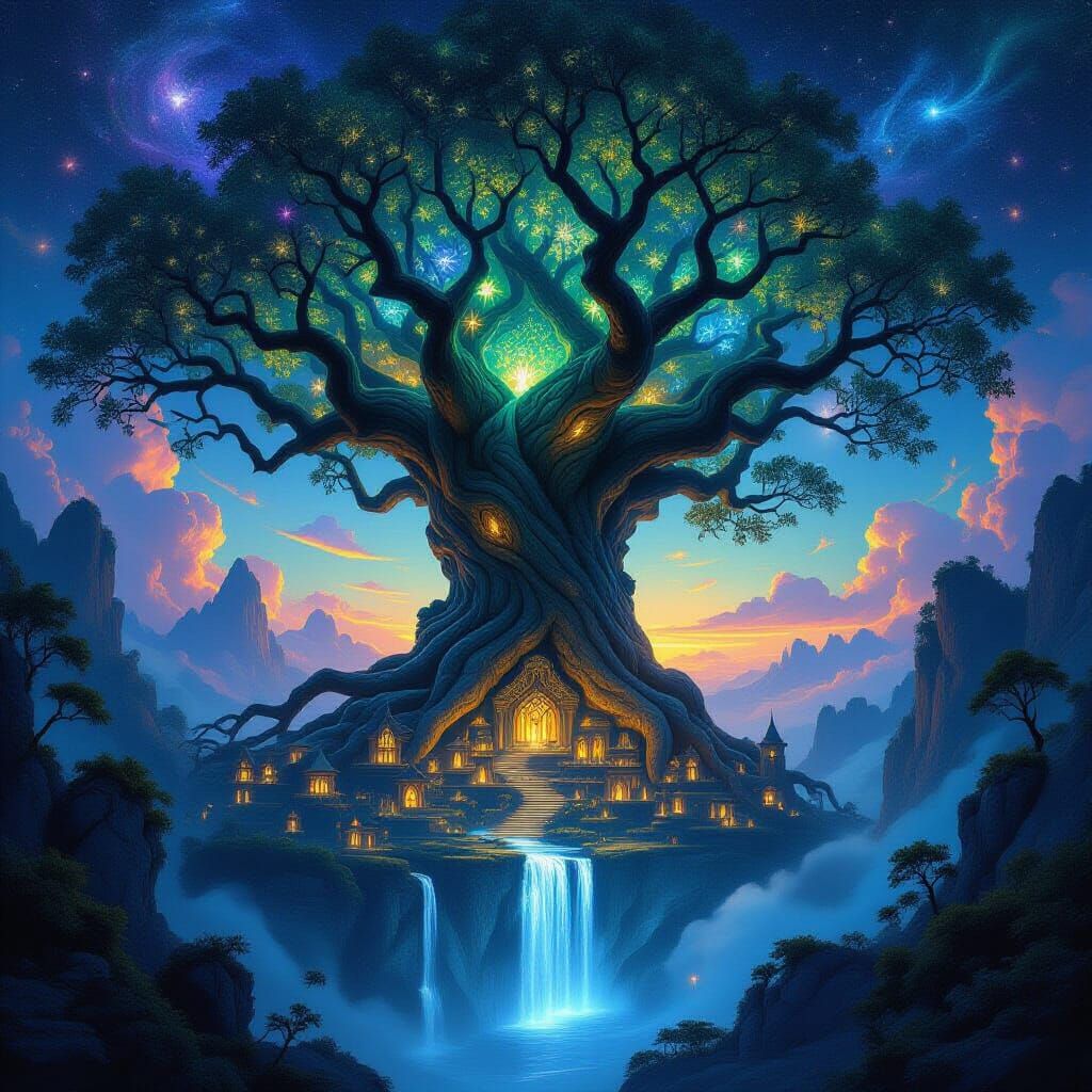 Colossal Ancient Tree Housing Hidden Elven City