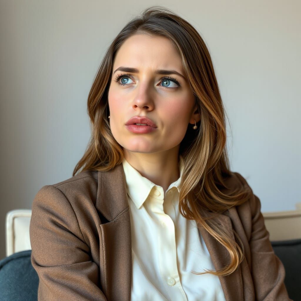 Woman with Flu Symptoms in Realistic Style