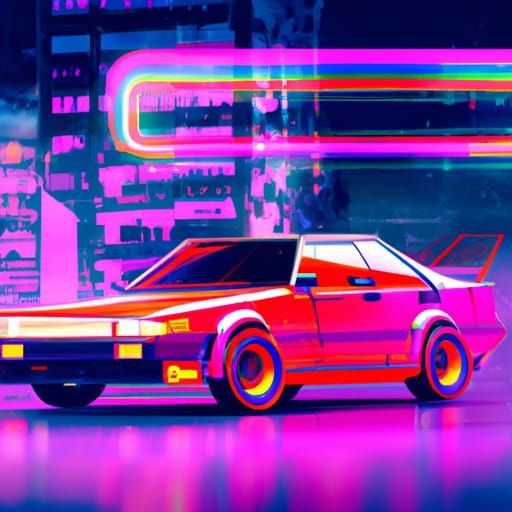 synthwave cyberpunk style