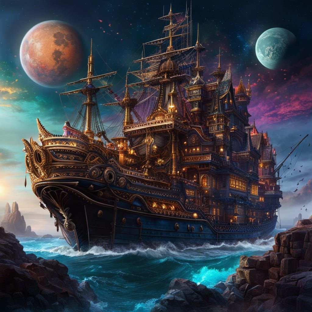 Beautiful Space Pirate Ship