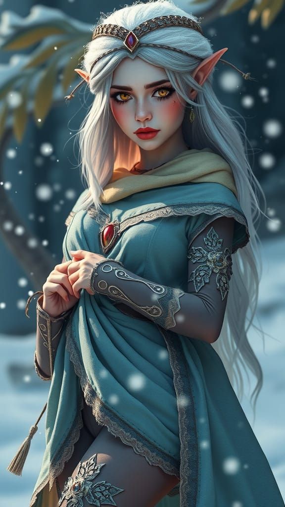 Ethereal Snow Elf Maiden in Embarrassing Repose