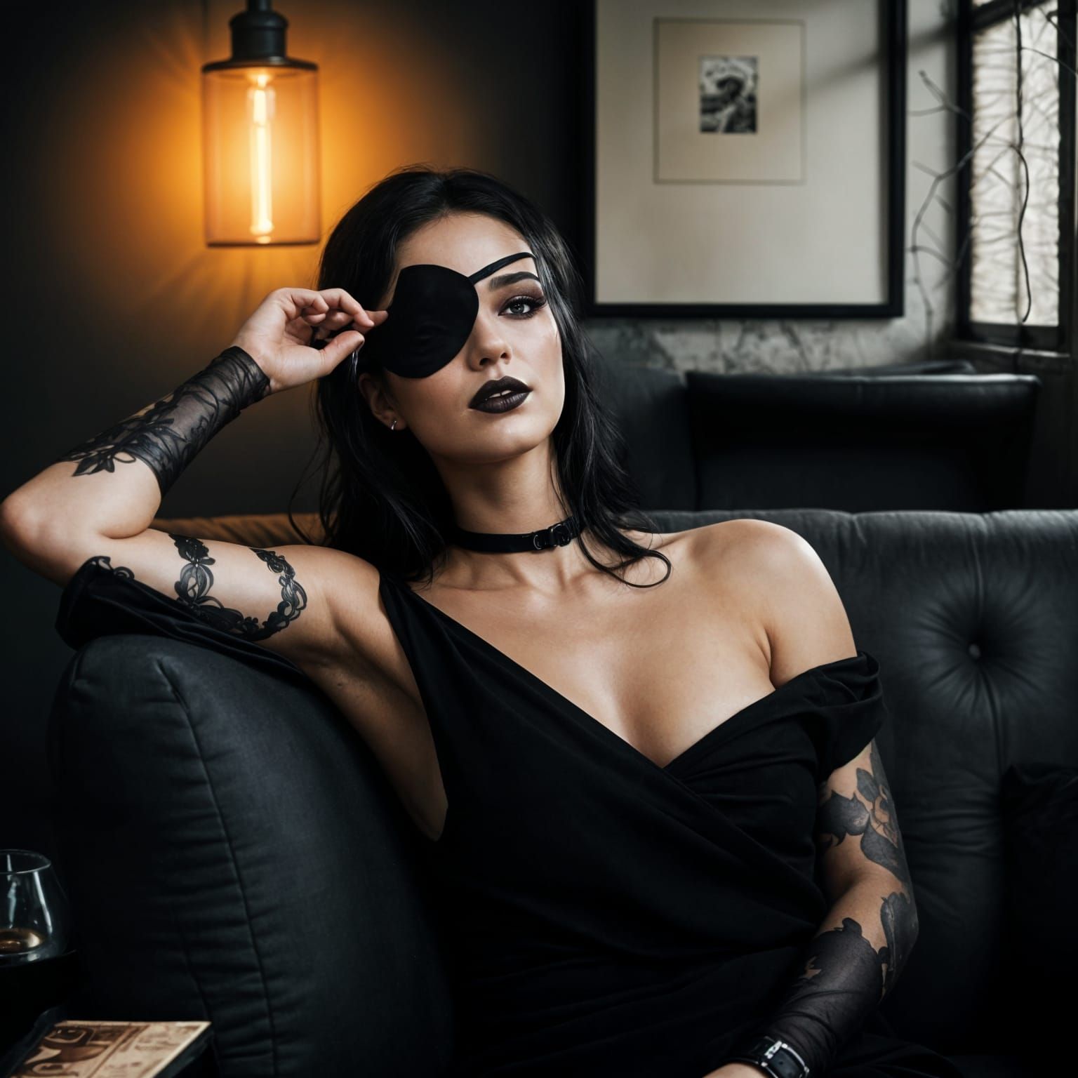 Moody Fine Art Photo of Woman with Eyepatch