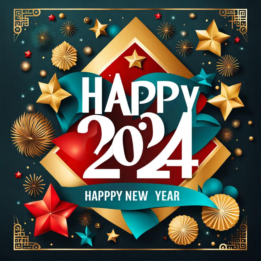 Happy New Year 2024 Greeting Card