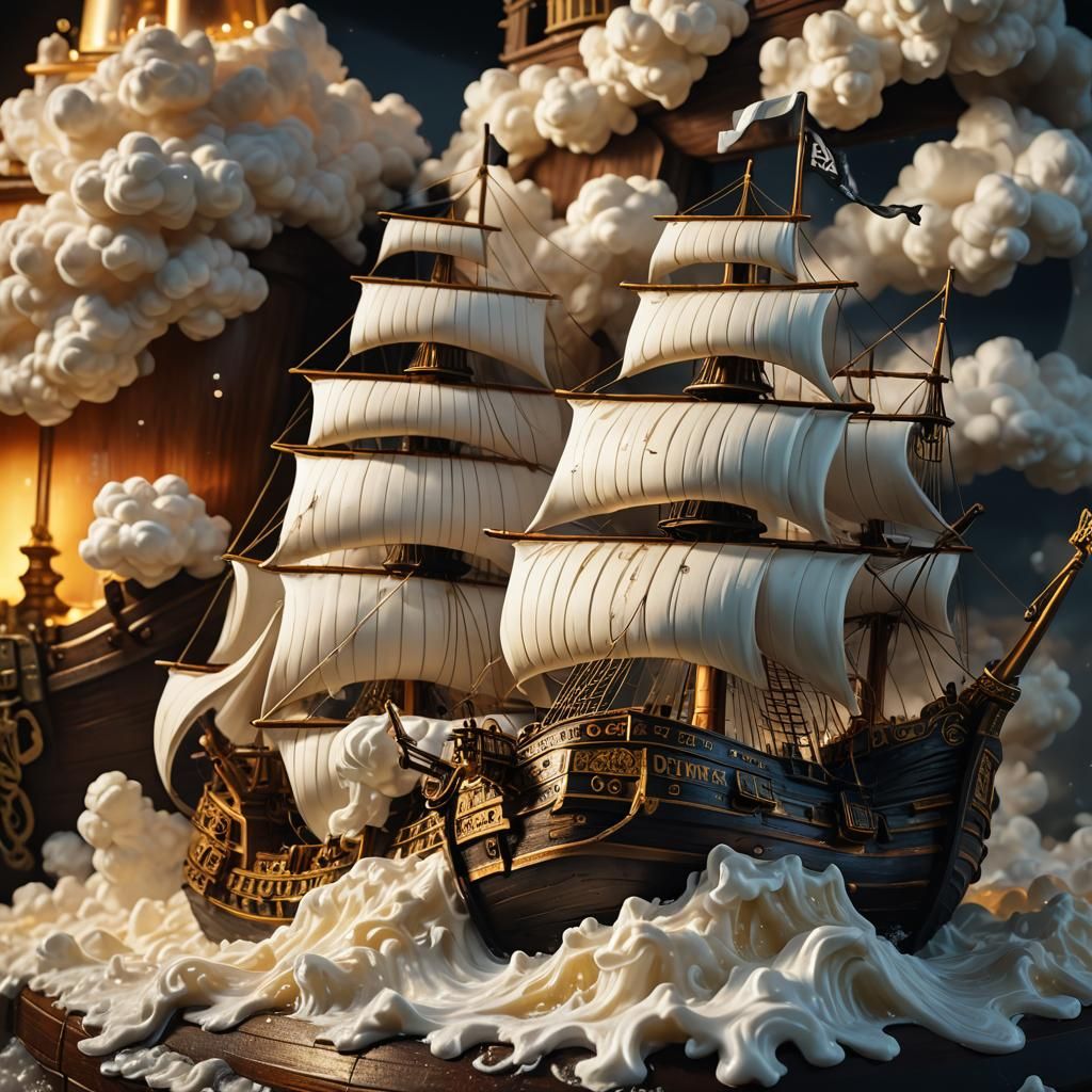 Tall Ship in Guinness, Rembrandt-Inspired Concept Art