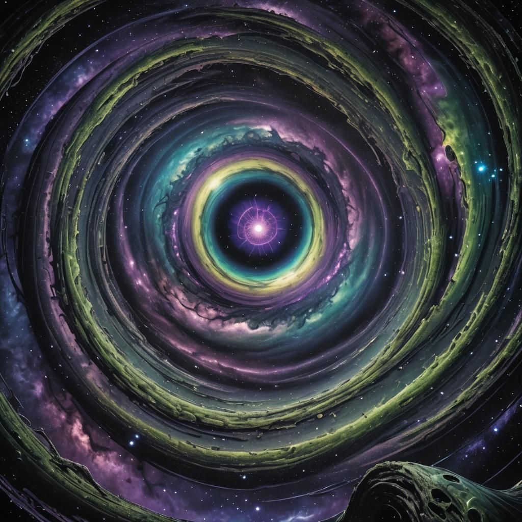 Black Hole Consumes Gas Giant in Giger Style