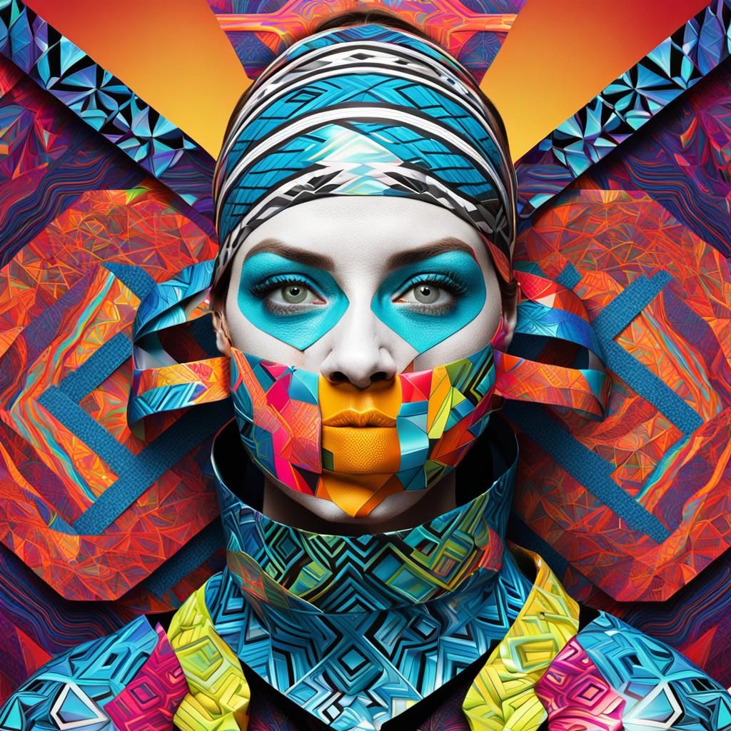 Mandy Thompson NoH8 Portrait in Abstract Vector Fractal