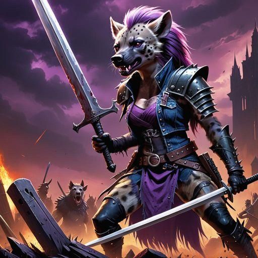 Cyberpunk Warrior in Distressed Denim Vest