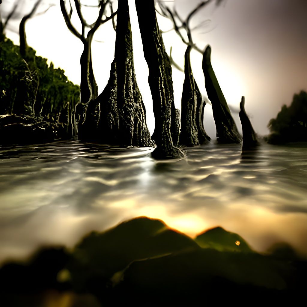 Milky Way Over Haunted Mangrove Forest Landscape