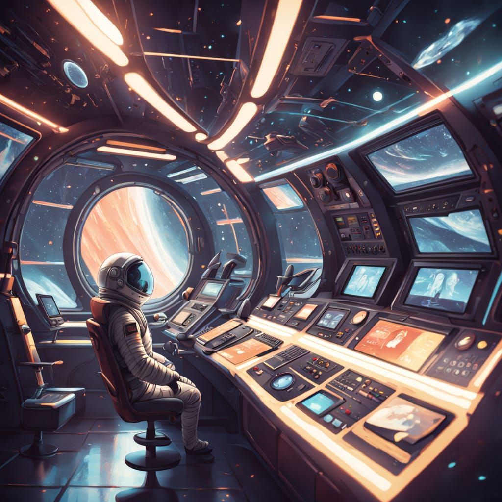 Futuristic Spaceship Interior Concept Art
