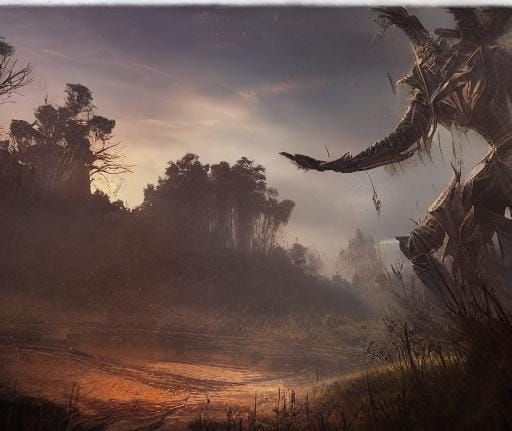 Detailed Fantasy War Scene in Deep Color