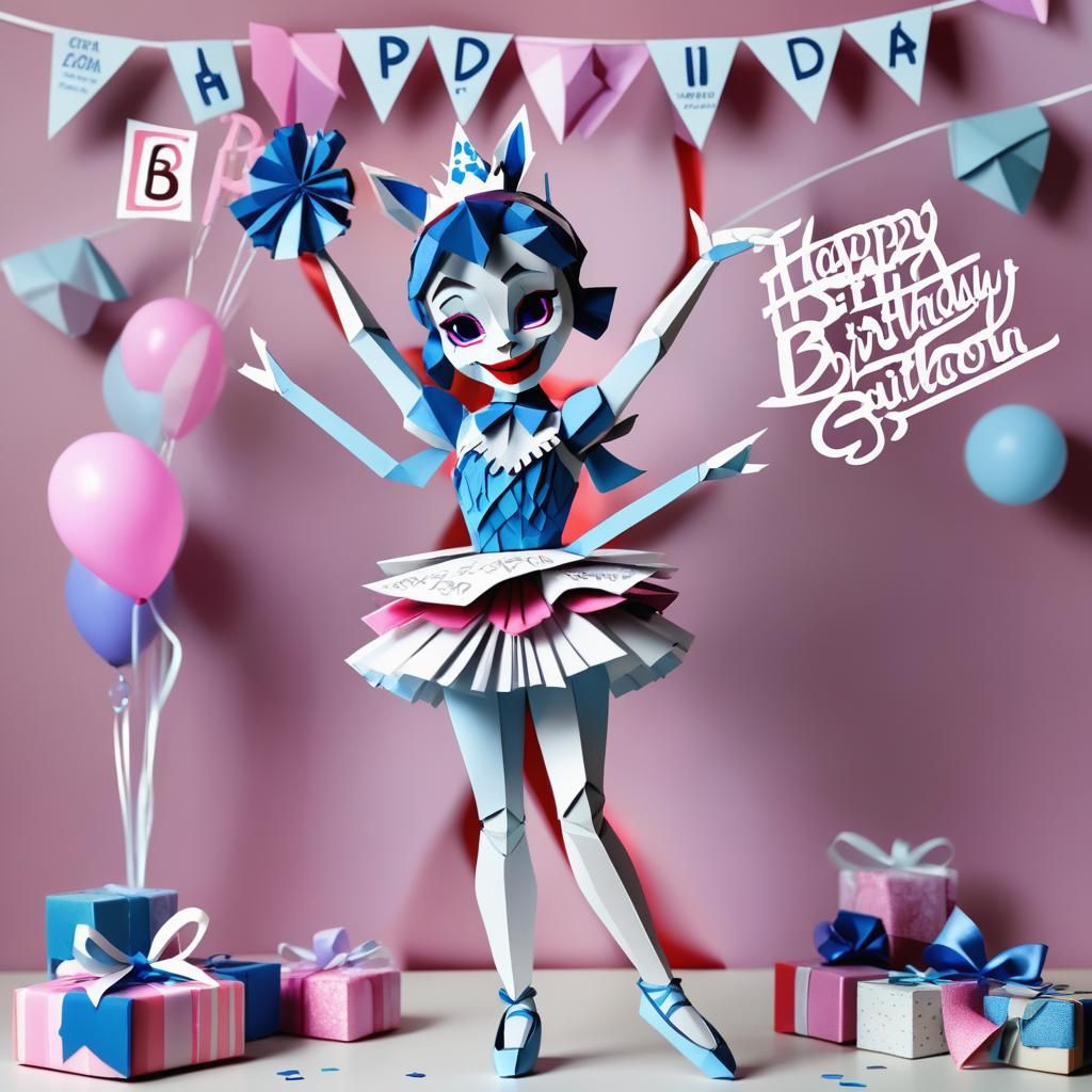 Ballora Birthday Cake in Origami Style