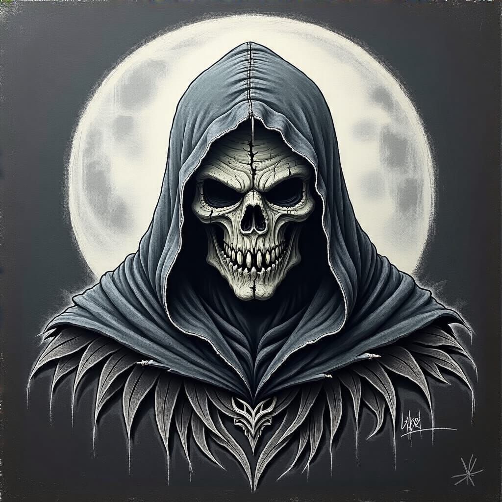 Grimdark Illustration in Chalk Art Style