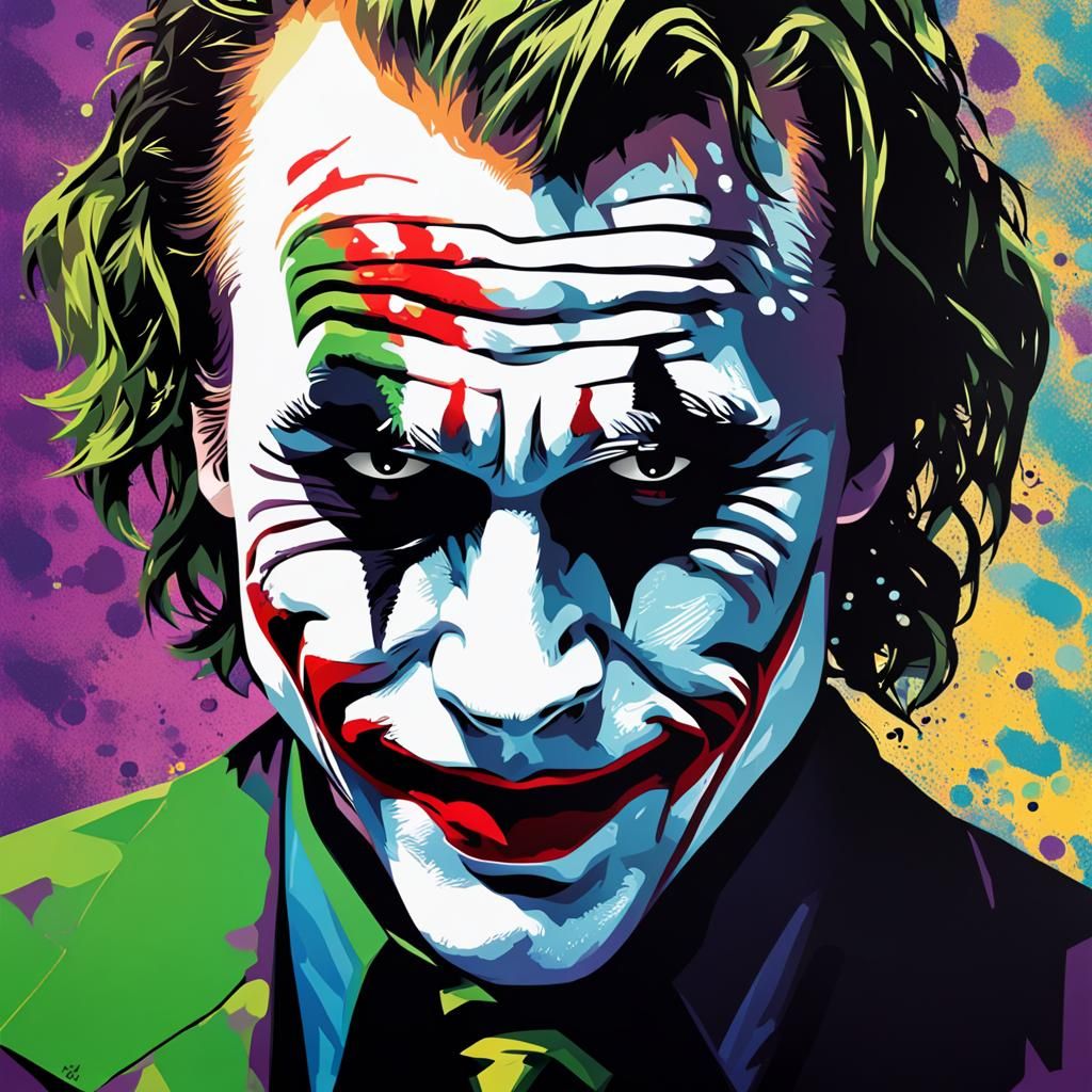 Heath Ledger Joker Pop Art Portrait