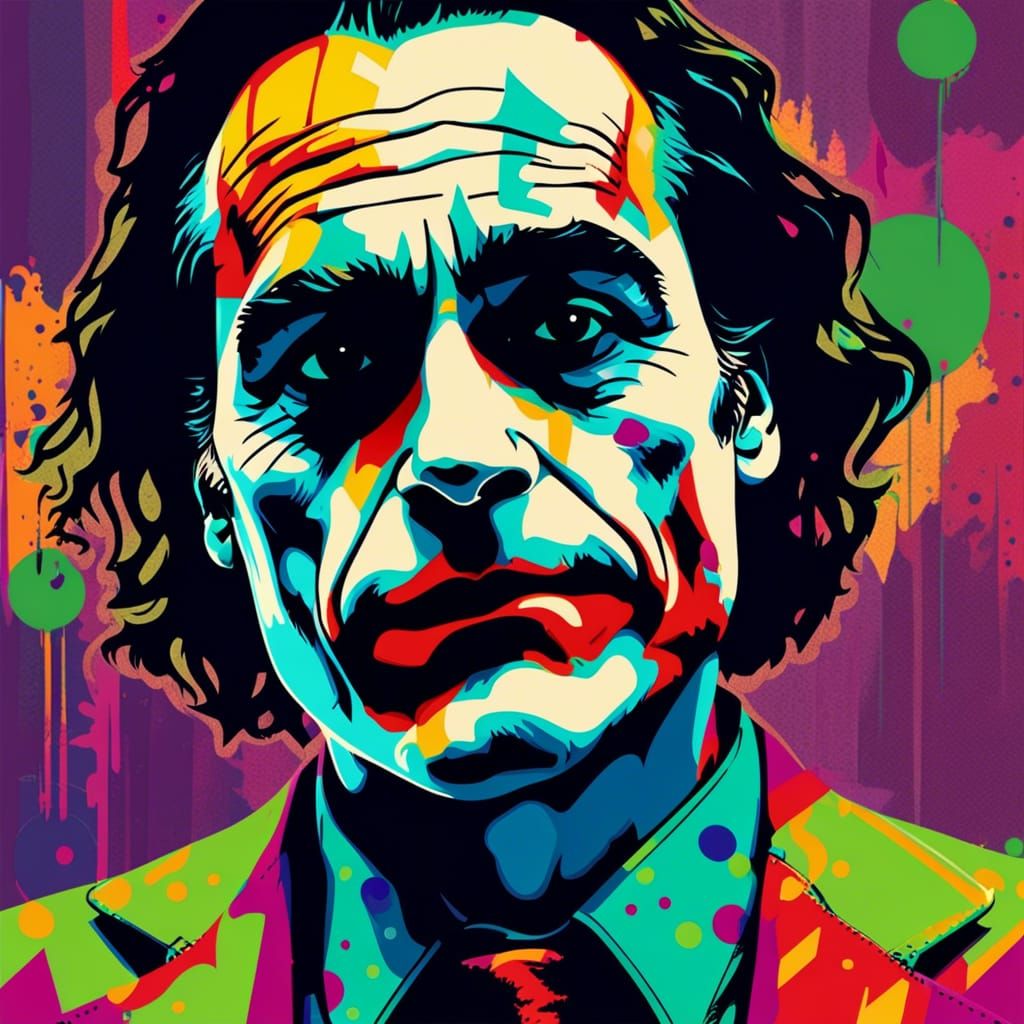 Joaquin Phoenix Joker in Pop Art Style