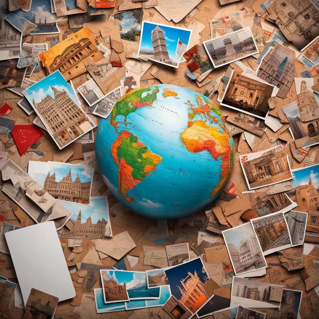 Detailed Postcard Chipboard in Hyperrealistic Style