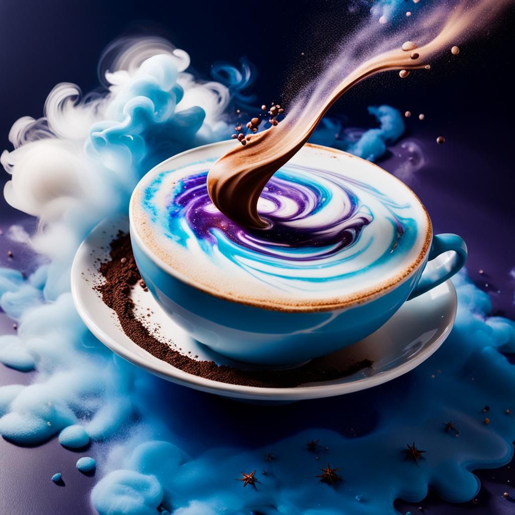Cosmic Latte in Cup: Vibrant Splash Art