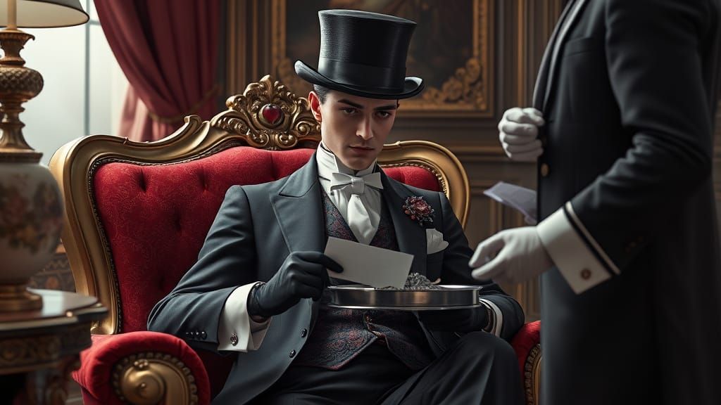 Elegant Victorian Gentleman Receives a Formal Invitation