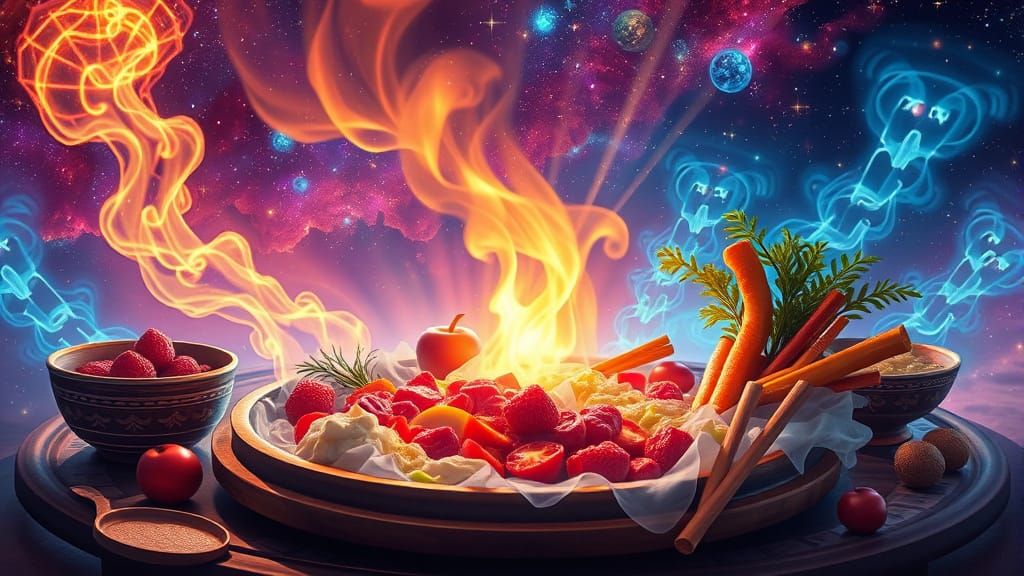 Magical Cuisine Illustration Bringing Happiness