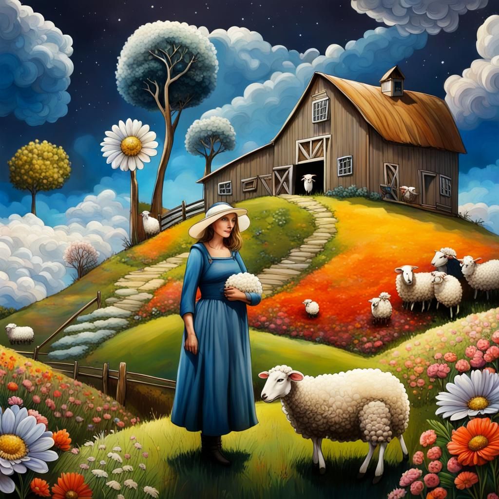 Enchanted Farm: Mother Earth Landscape with Fairy Farmer